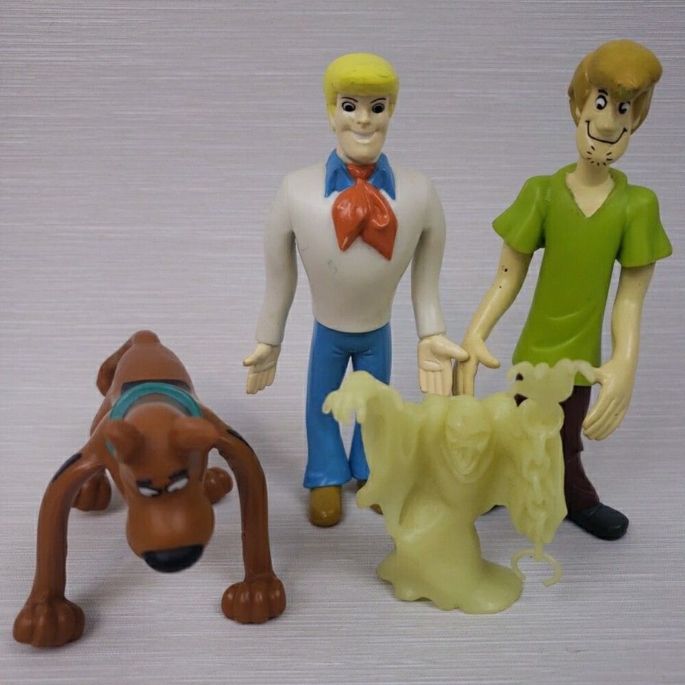Scooby Doo Bendy Action Figures Shaggy Fred Ghost 1999 Hanna Barbara Vintage Toy